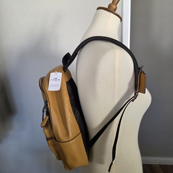 Coach Tan Leather Backpack - Picture 7 of 13